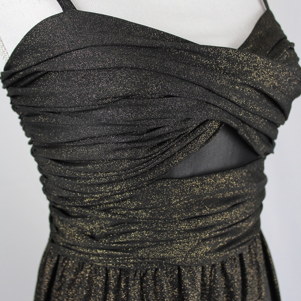 Liquid Metallic Maxi Dress Black & Gold - Picture 6 of 9